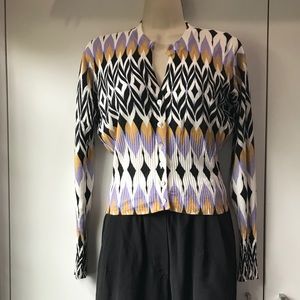 Fun, Summer Weight Geometric Patterned Cardigan